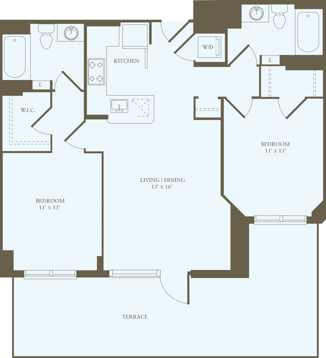 2 Bedrooms A floorplan