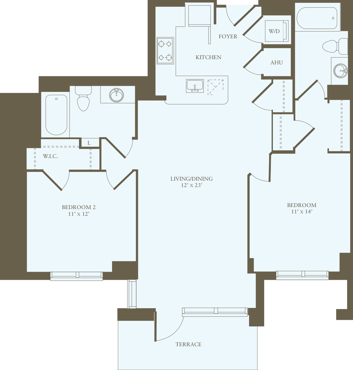 2 Bedrooms C floorplan