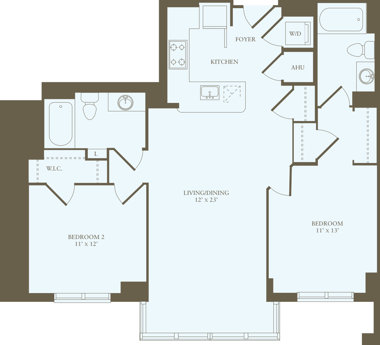 2 Bedrooms D floorplan