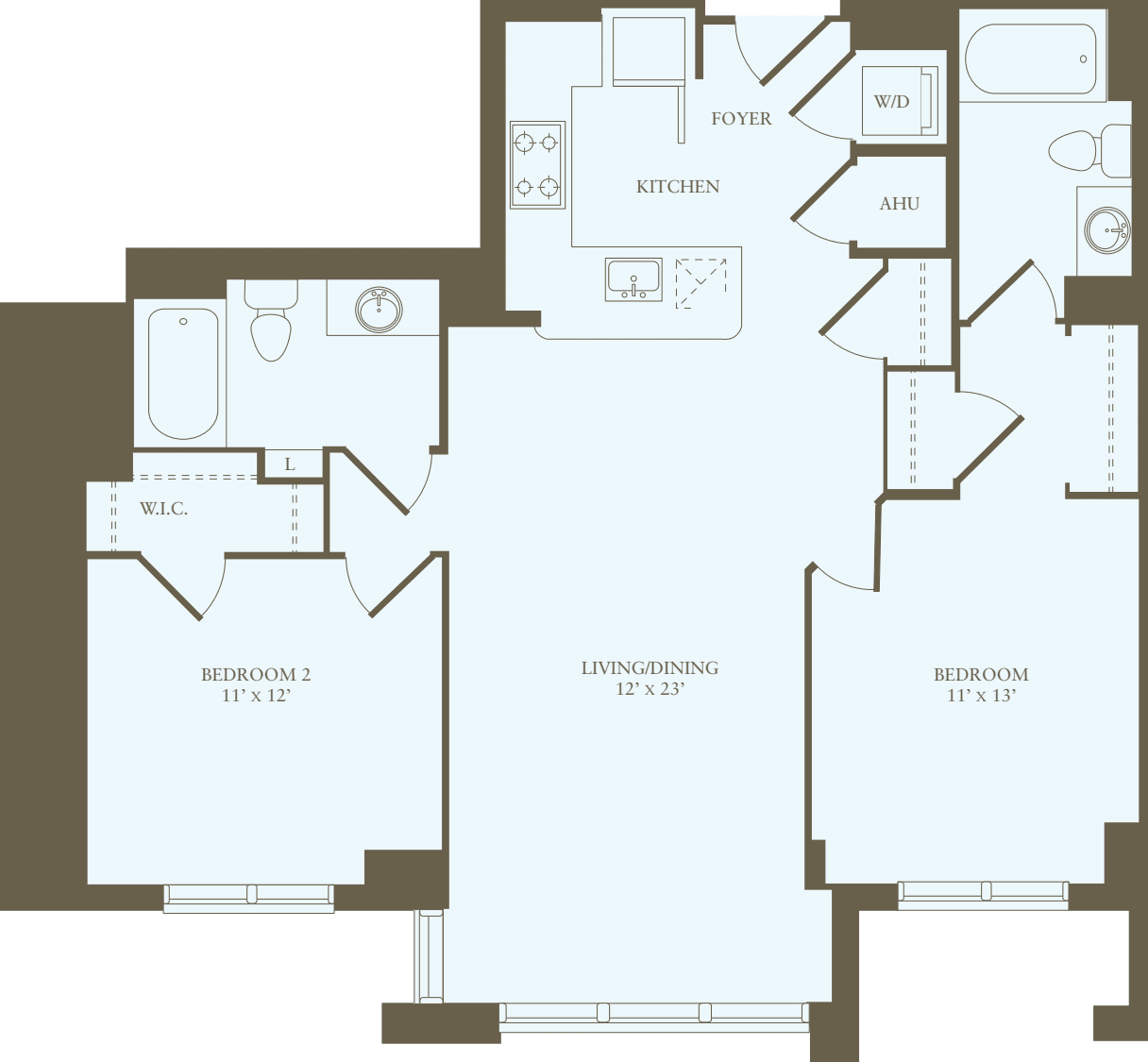 2 Bedrooms E floorplan