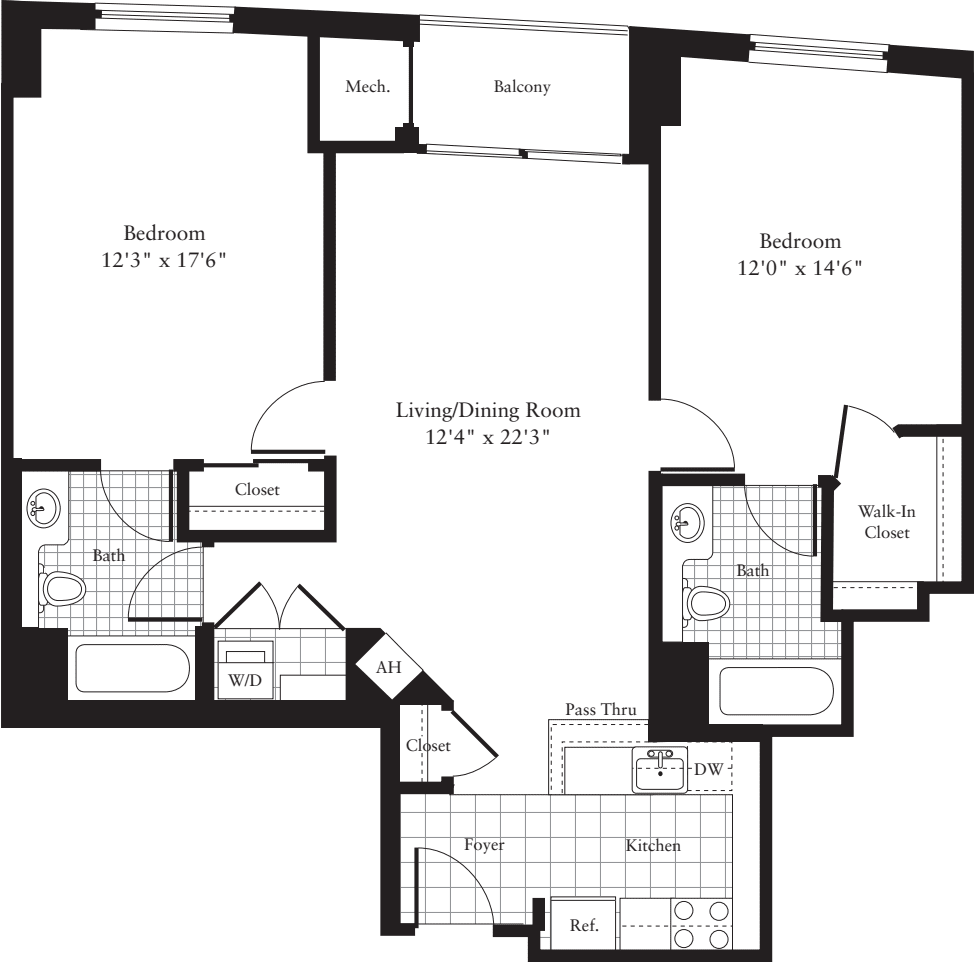2 Bedrooms B floorplan
