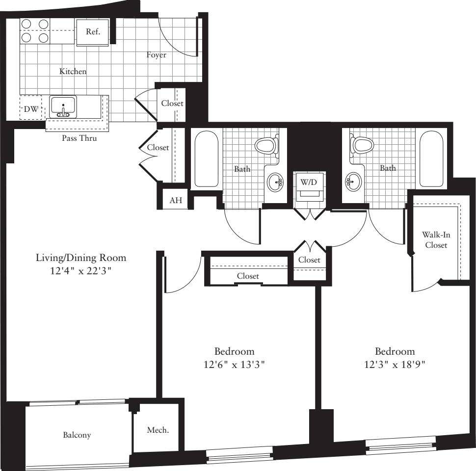 2 Bedrooms C floorplan