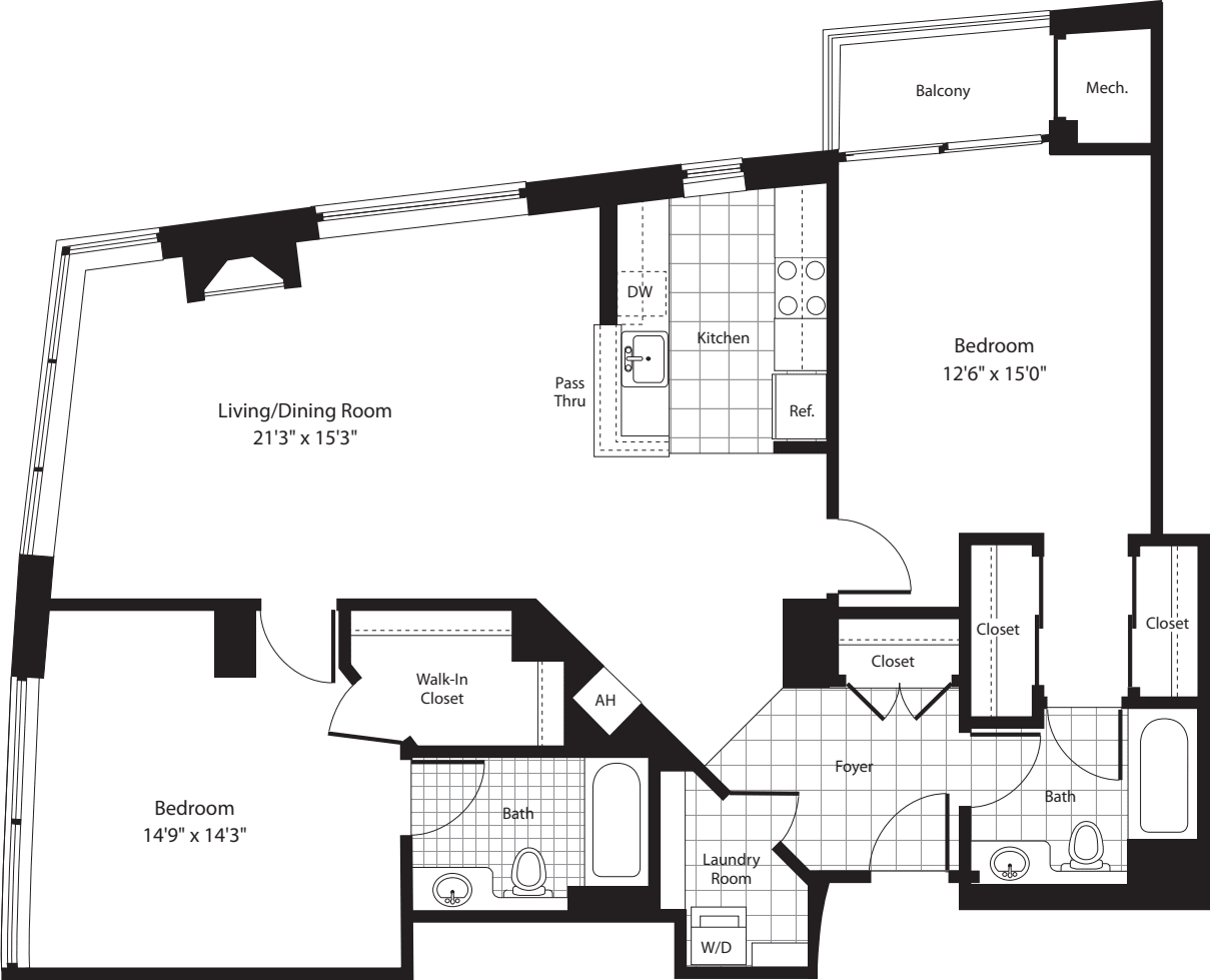 2 Bedrooms S floorplan