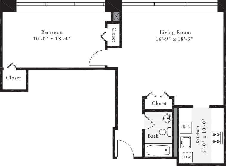 The Lofts 1 Bedroom C floorplan