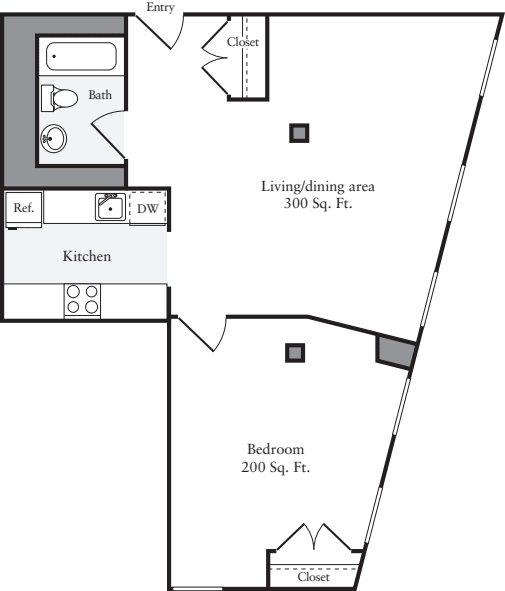 The Lofts 1 Bedroom E floorplan