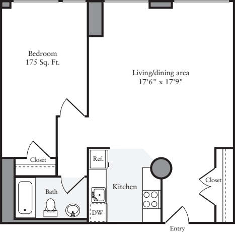 The Lofts 1 Bedroom F floorplan