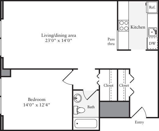 The Lofts 1 Bedroom G floorplan