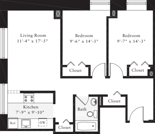 The Lofts 2 Bedrooms C floorplan