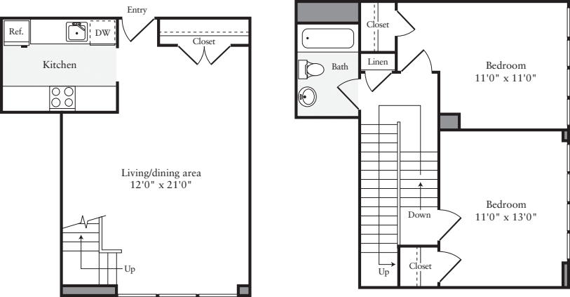 The Lofts 2 Bedrooms E floorplan