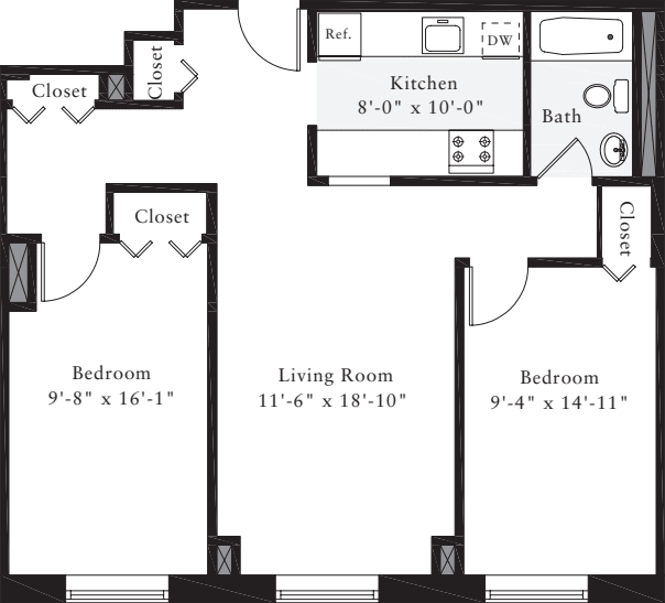 The Lofts 2 Bedrooms F floorplan