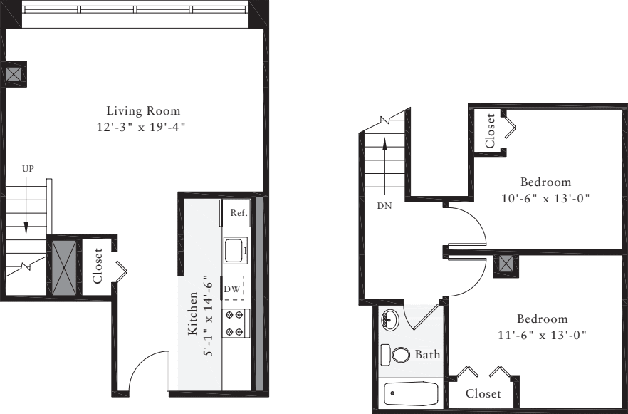 The Lofts 2 Bedrooms G floorplan