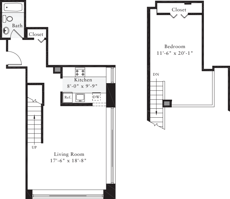 The Lofts 1 Bedroom H floorplan