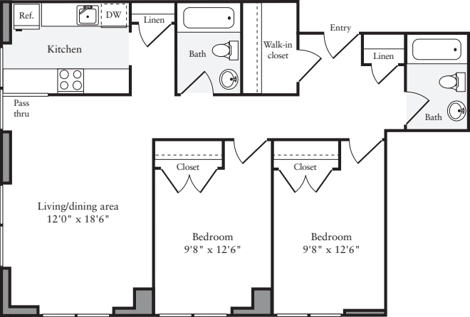 The Lofts 2 Bedrooms M floorplan