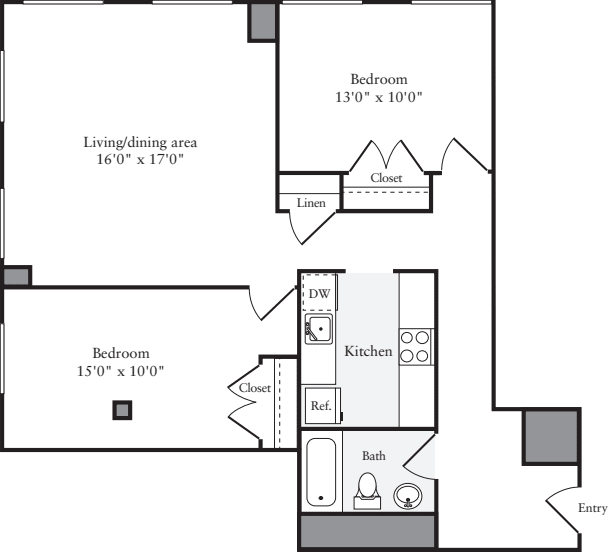 The Lofts 2 Bedrooms O floorplan