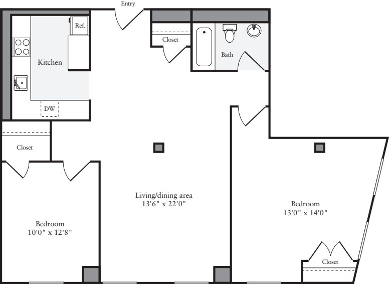 The Lofts 2 Bedrooms S floorplan