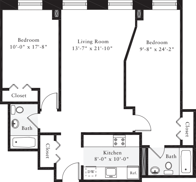 The Lofts 2 Bedrooms V floorplan
