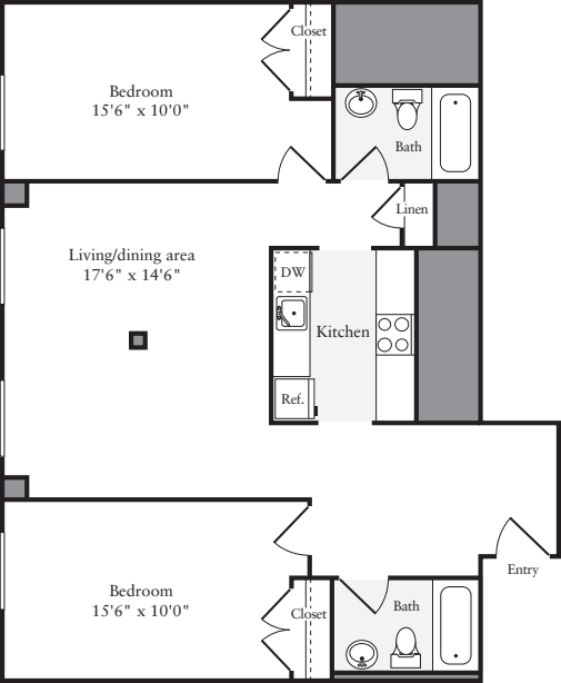 The Lofts 2 Bedrooms W floorplan