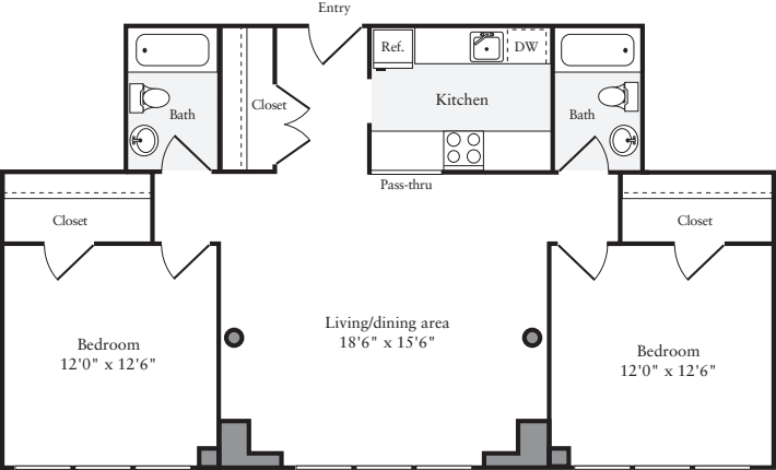 The Lofts 2 Bedrooms X floorplan