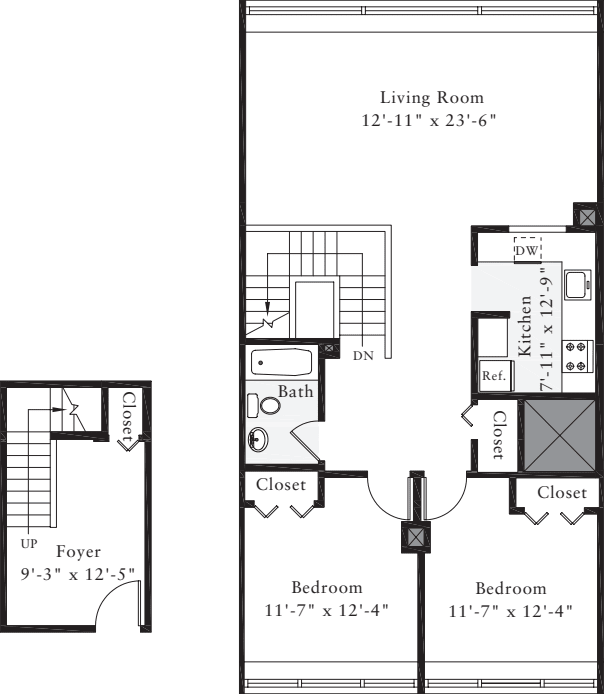 The Lofts 2 Bedrooms Z floorplan