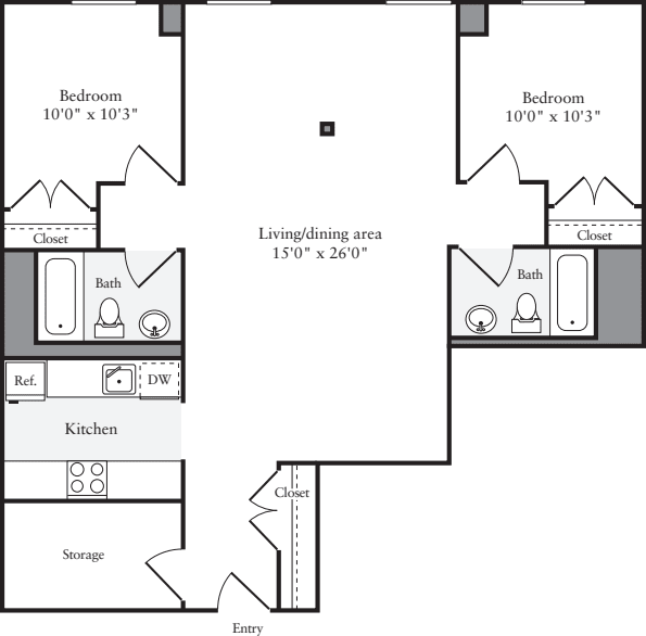 The Lofts 2 Bedrooms AA floorplan