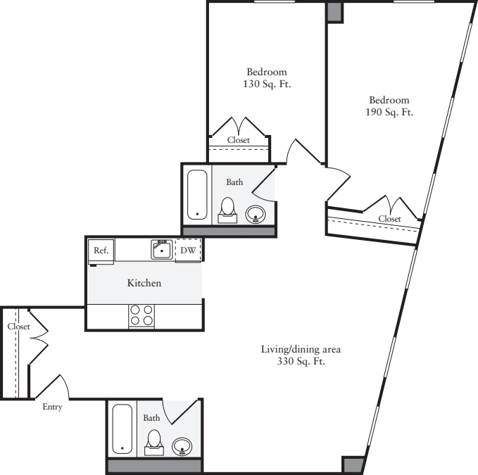 The Lofts 2 Bedrooms FF floorplan