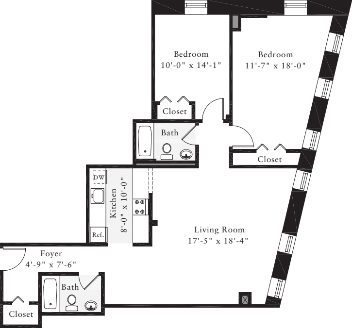 The Lofts 2 Bedrooms GG floorplan