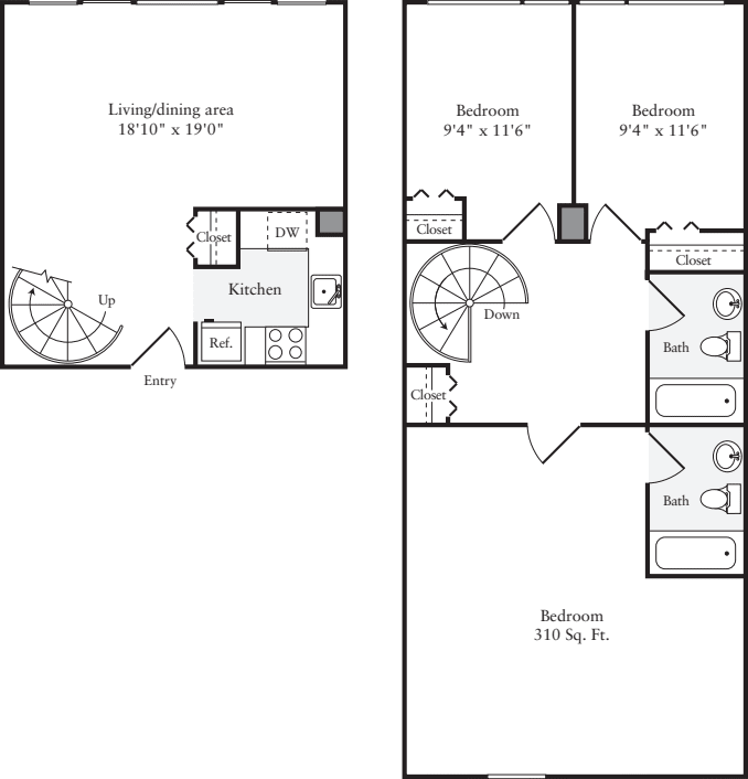 The Lofts 3+ Bedrooms A floorplan
