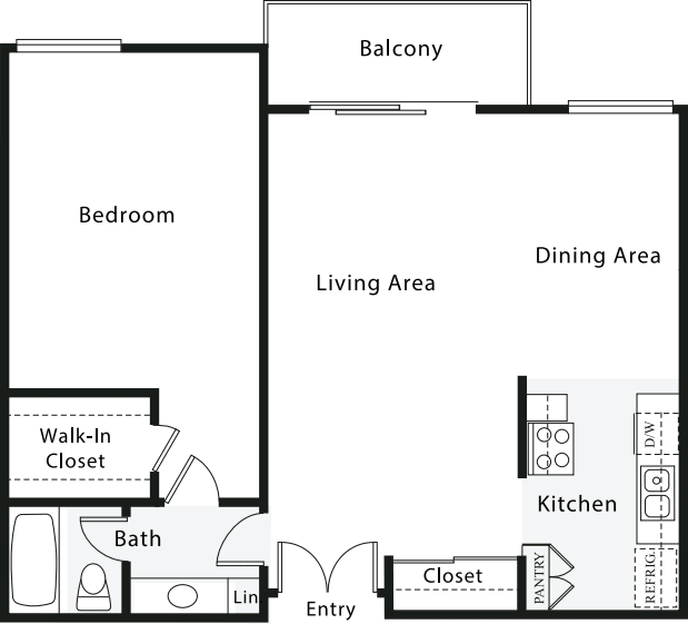 1 Bedroom I - No W/D