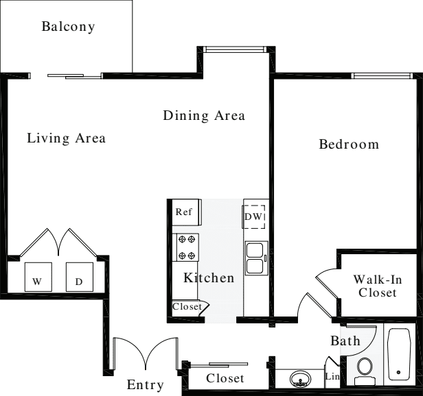 1 Bedroom A floorplan