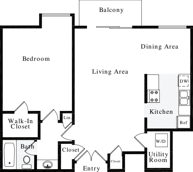 1 Bedroom C floorplan