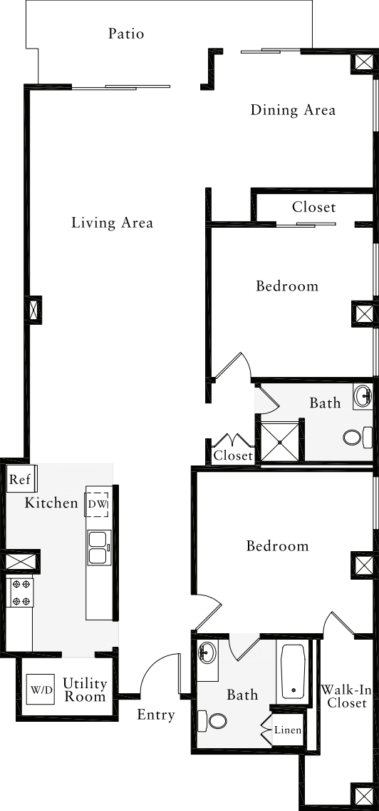 2 Bedrooms G floorplan