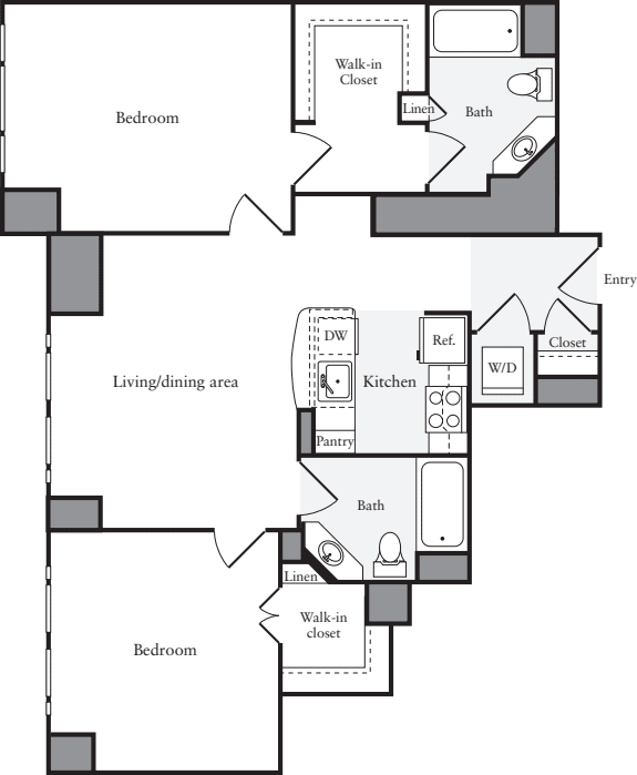 2 Bedroom K floorplan