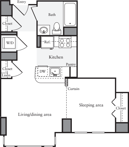Studio B floorplan