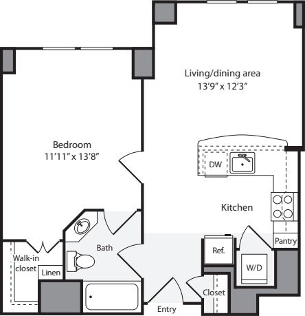 1 Bedroom C floorplan