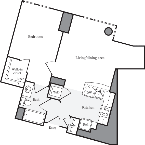 1 Bedroom E floorplan
