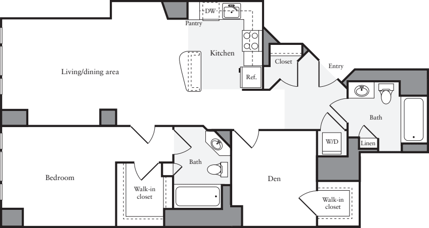 1 Bedroom R floorplan