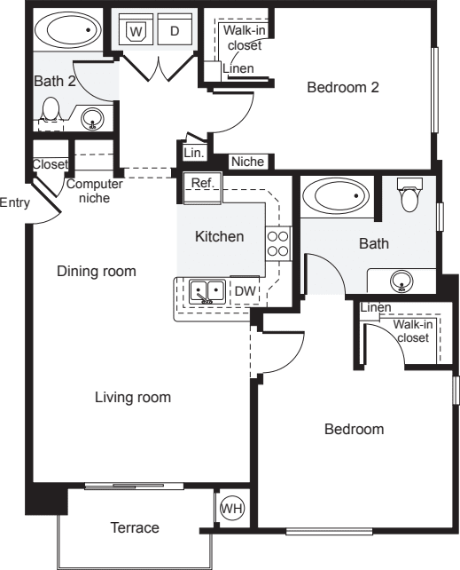 2 Bedrooms A floorplan