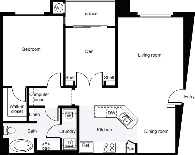 1 Bedroom E floorplan