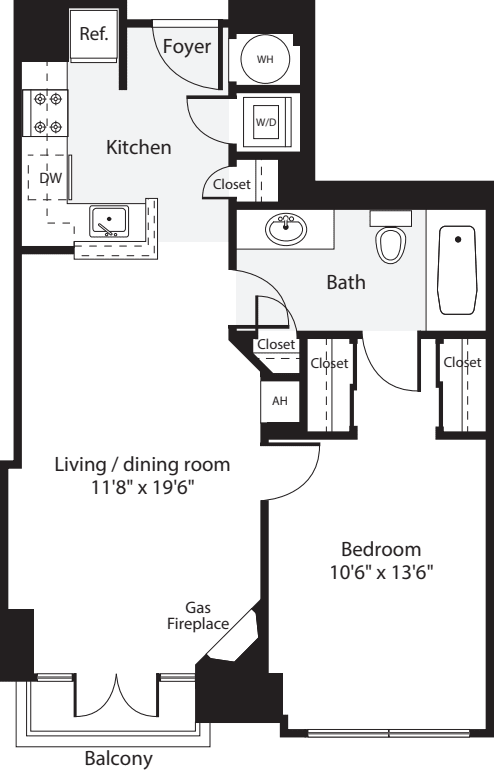 1 Bedroom C floorplan