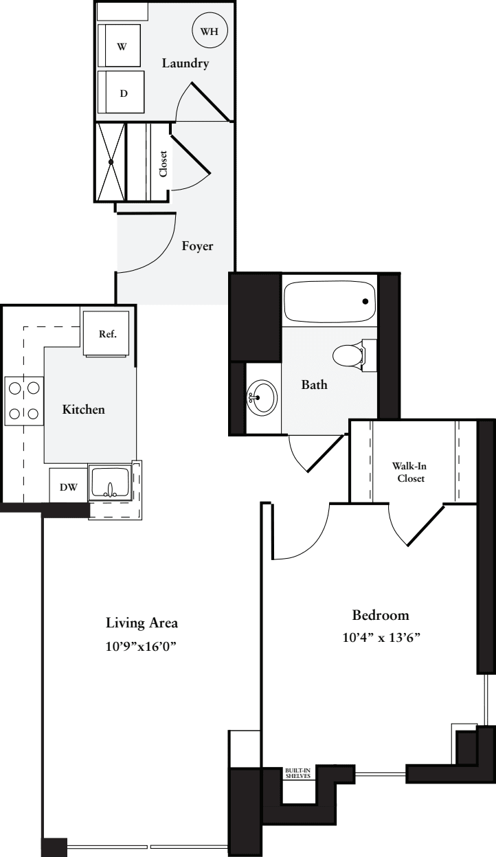 1 Bedroom D floorplan