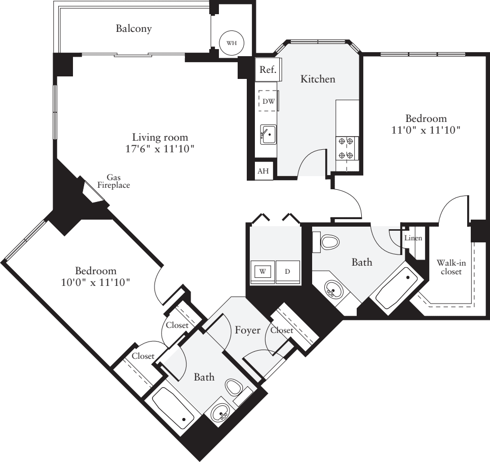 2 Bedrooms C floorplan