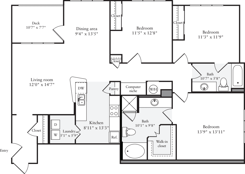 3+ Bedrooms B floorplan
