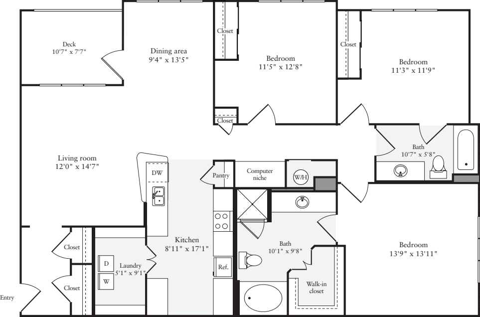 3+ Bedrooms C