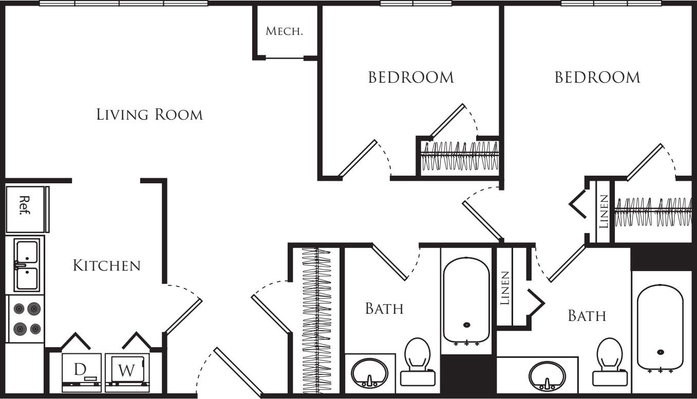 2 Bedrooms S floorplan