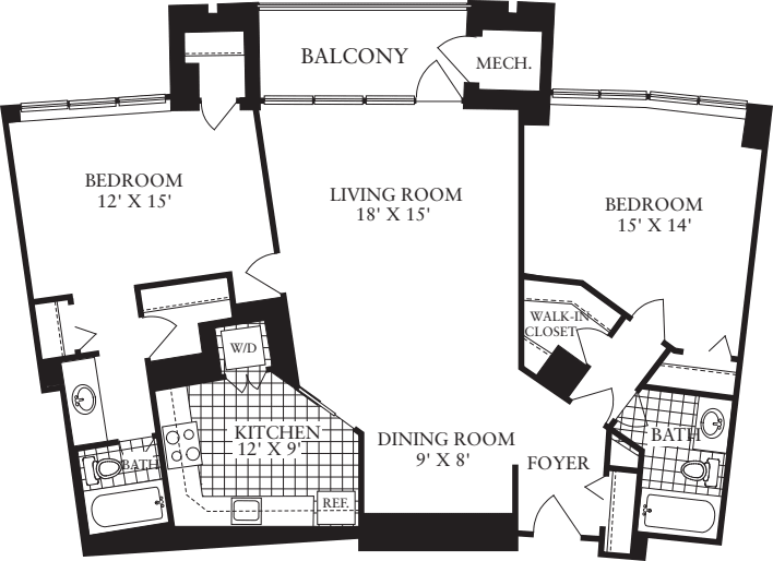 2 Bedrooms I floorplan