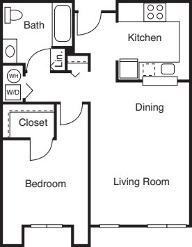 1 Bedroom C floorplan