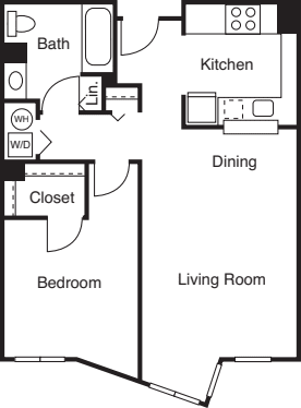 1 Bedroom E floorplan