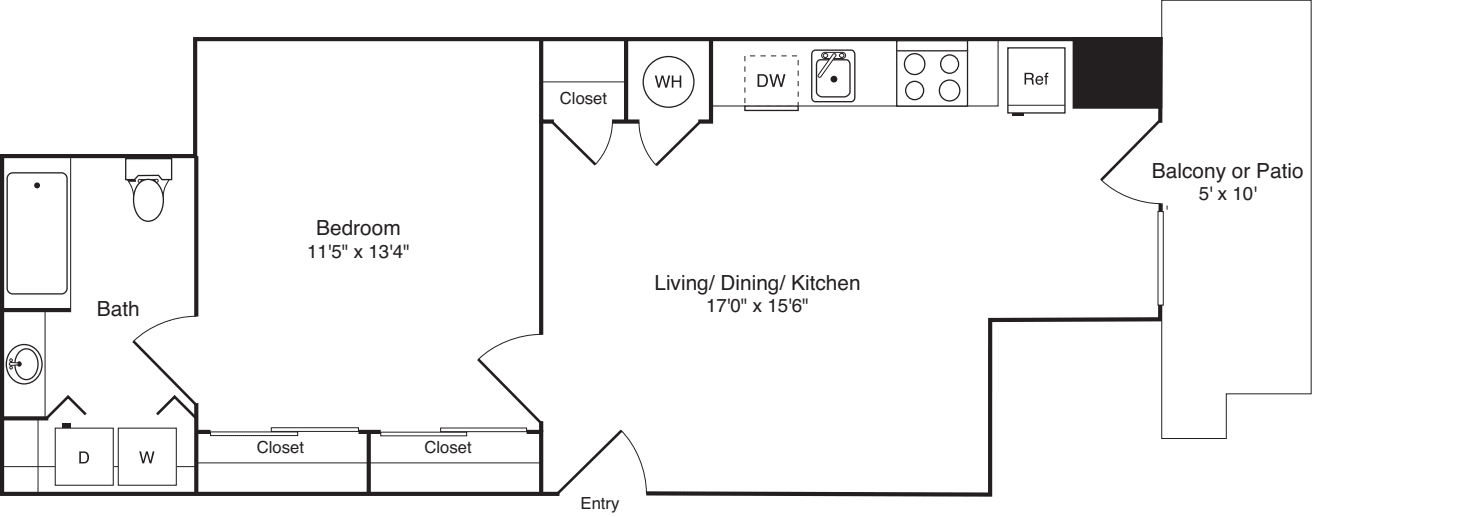 1 Bedroom C floorplan