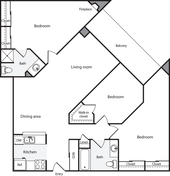 3+ Bedrooms D with  WD floorplan