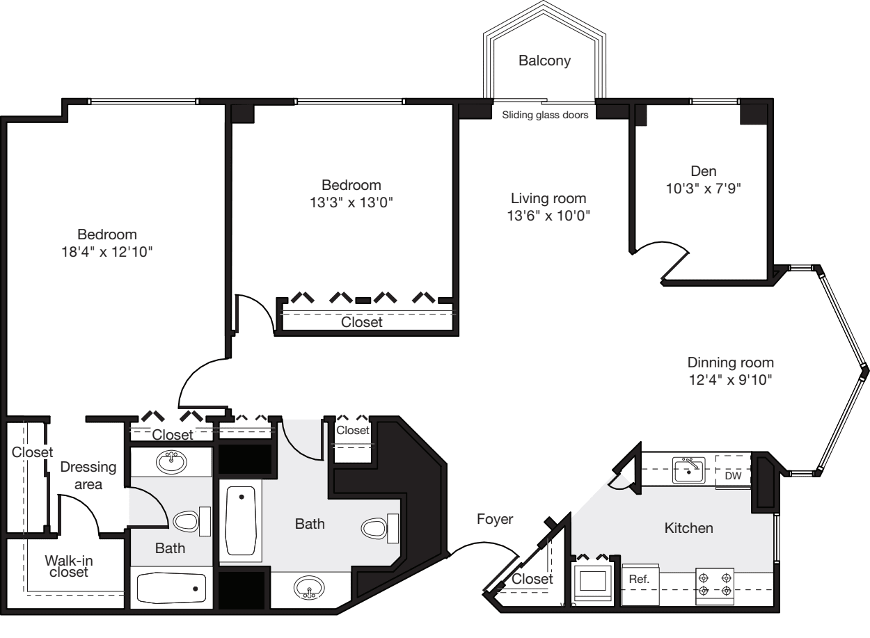 2 Bedrooms G floorplan